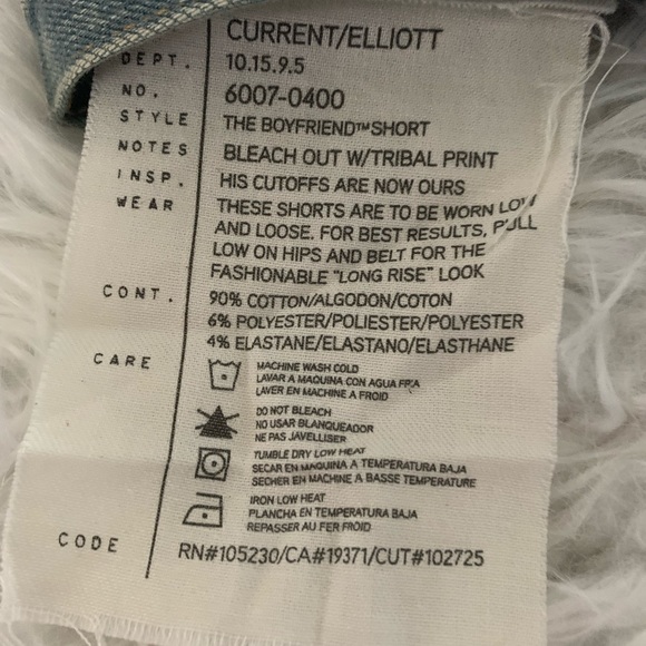 Current/Elliott Tribal Print Boyfriend Shorts - Picture 5 of 6